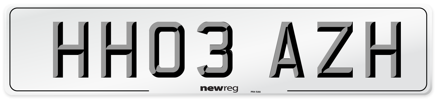 HH03 AZH Number Plate from New Reg
